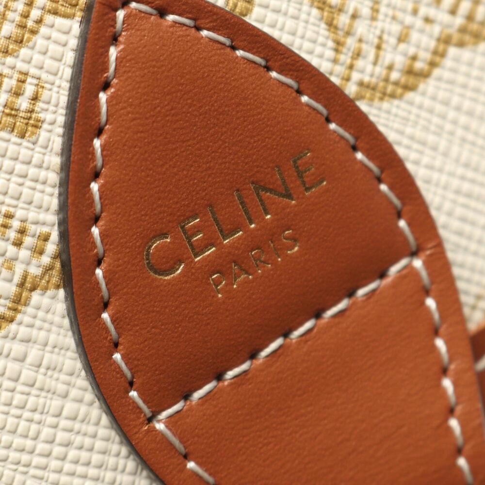 Celine Folco Medium Triomphe Shoulder Bag, Coated Canvas and Leather, Women's... - Picture 4 of 7